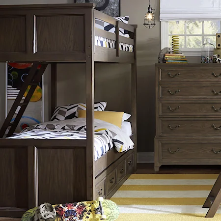 Twin Over Twin Bunk Bed with Underbed Storage